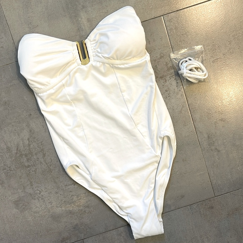 Melissa ODABASH Palma one piece swimsuit in white brand new with tags sz USA 4
